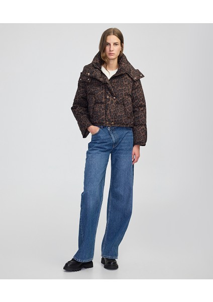 Leopar Desen Şişme Mont IW6250012095074 modelleri