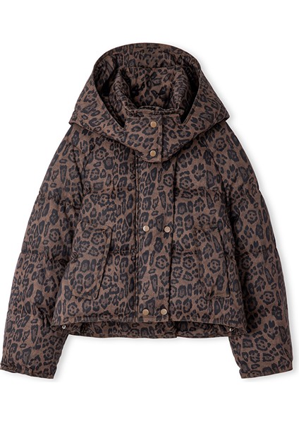 Leopar Desen Şişme Mont IW6250012095074 indirimleri