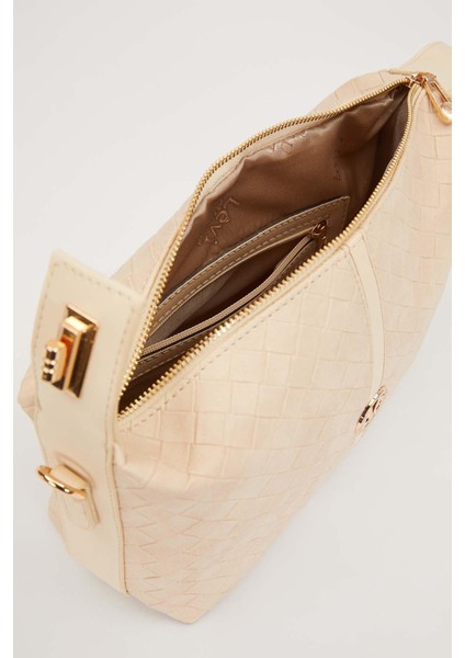 Krem Örgü Dokulu El Çantası modelleri