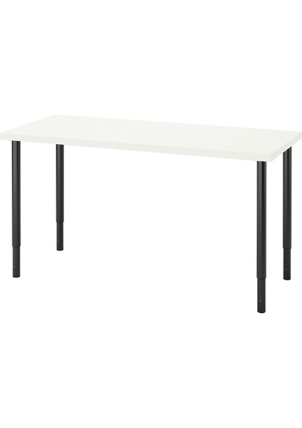 Çalışma Masası, Beyaz-Siyah, 140X60 cm