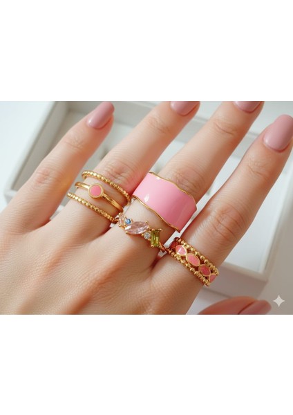 Yüzük Seti Pembe 4’lü