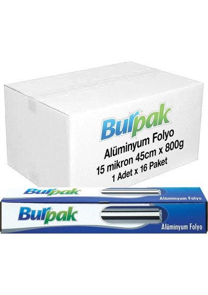 Alüminyum Folyo 45CM x 800GR 15MIC x 16 Paket (Koli)