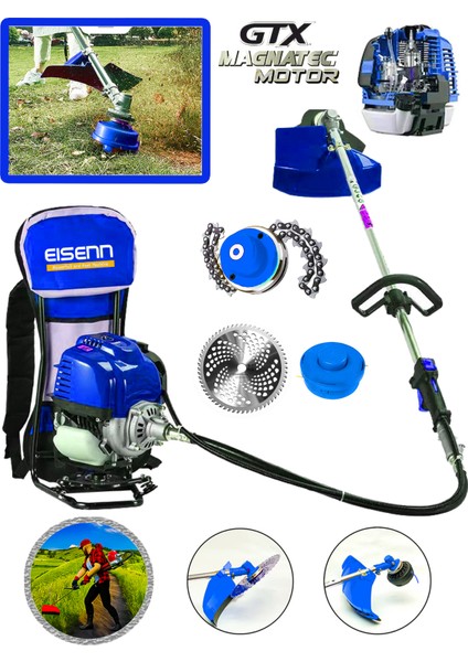 Germany Technology X- Force 9500 Turbo Benzinli Sırt Tipi Ot Biçme Tırpanı