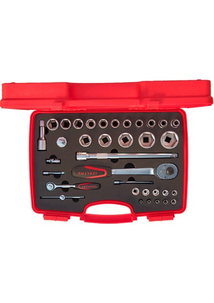 İZELTAŞ 1113 1/4"-1/2" Altıköşe Lokma Anahtar Takımı 35 Parça fiyatları