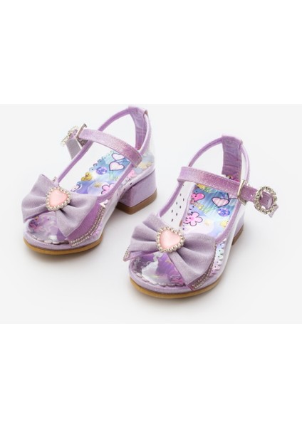 Lila Fiyonklu Şeffaf Kız Çocuk Ayakkabı fırsatları