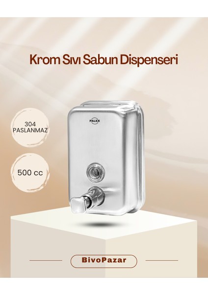 Krom Sıvı Sabun Dispenseri 500 cc