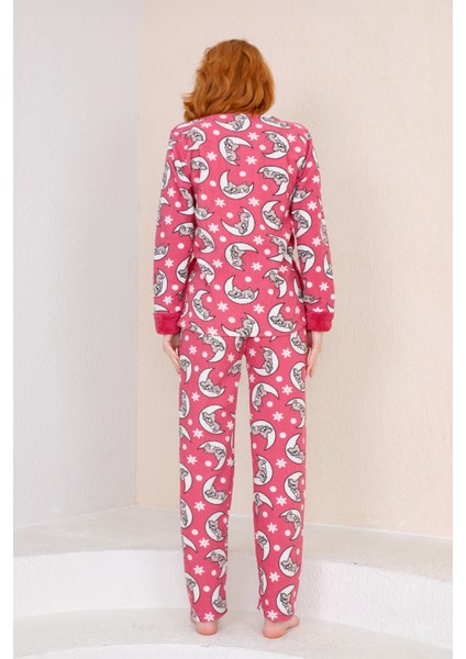 Kışlık Uzun Kollu Kadın Peluş Polar Pijama Takımı Ipeksi Doku modelleri