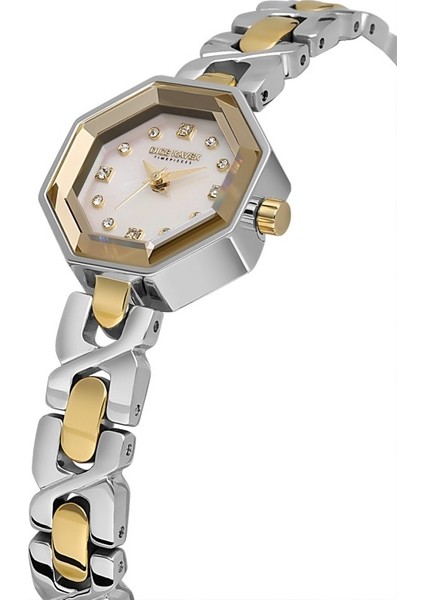 DK.1.AG1420.04 Taşlı Tasarım Çelik Kordon Çelik Kasa 5 Atm Suya Dayanıklı Metalik-Altın Renk Kadın Kol Saati modelleri