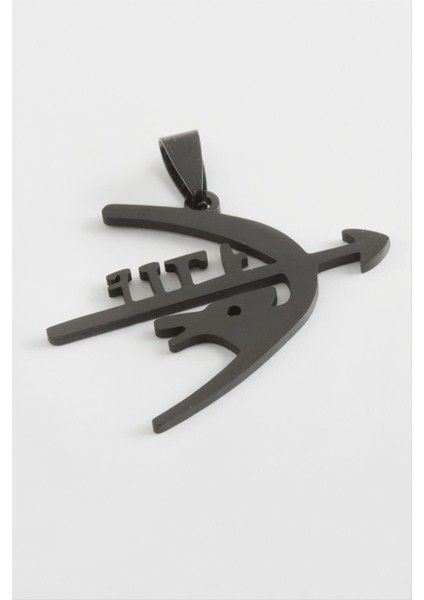 Wizard Ok Yay Çelik Kolye Ucu 4 Cm-Siyah