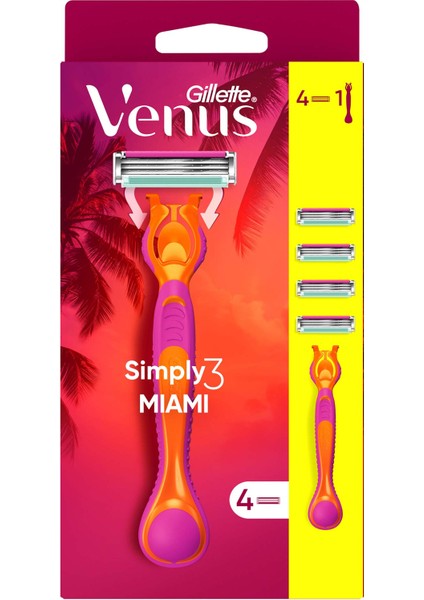 Gillette Simply Venus 3 Tıraş Makinesi + 3 Yedek Tıraş Bıçağı fiyatları