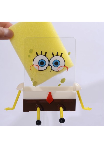 Sevimli Süngerbob Temalı Bulaşık Süngerliği (Sünger + Drenaj Rafı + Akrilik Panel) (Yurt Dışından) modelleri