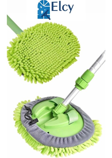 Mikrofiber Makarna Teleskopik Sopalı Oto Araba Yıkama Temizleme Fırçası