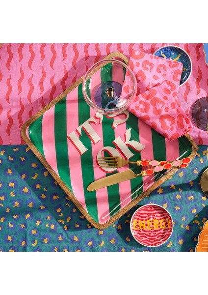 Lakrı Mango Ağacı Tepsi 30X30X3 cm Yeşil