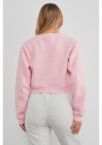 3 Iplik Fiyonk Nakışlı Crop Sweatshirt fırsatları