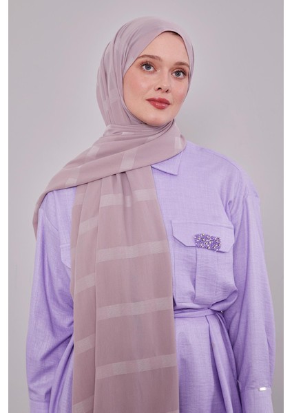 Lila Kendinden Çizgili Dream Şal modelleri