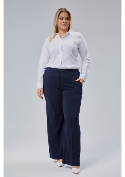 Normal Bel Lastikli Regular Pallazo Kadın Pantolon