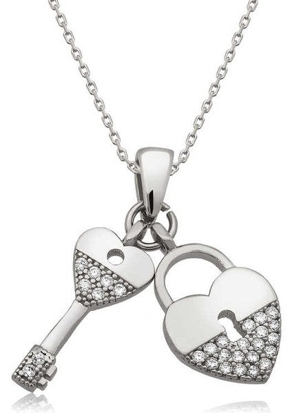 ​925 Ayar Gümüş Kalbimin Anahtarı Kolye