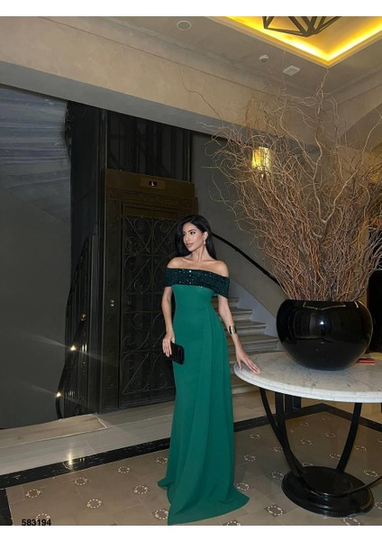 Scuba Krep Elbise Zumrut 583194 fırsatları