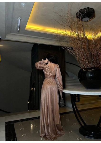 Simli Tül Abiye 583106 Vizon modelleri