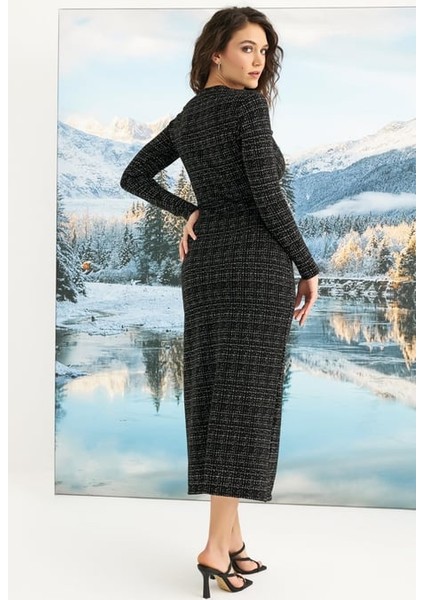 Monamise Desenli Uzun Kollu Elbise fiyatları