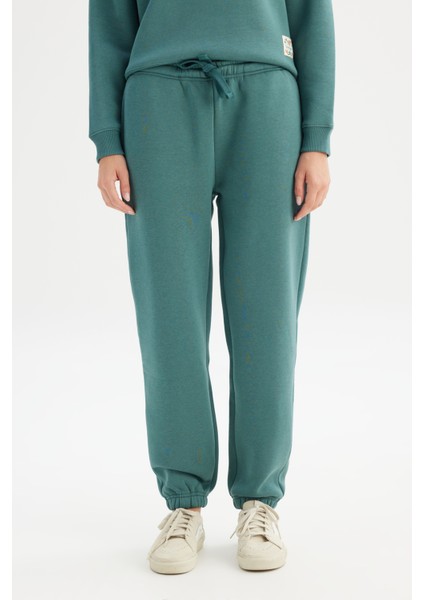 Regular Fit Normal Kesim Ribanalı Paça Yeşil Jogger Sweatpant fiyatları