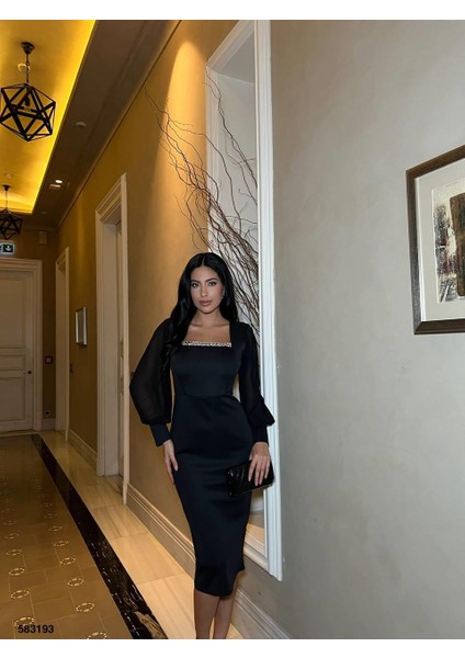 Skuba Kumaş Elbise Siyah 583193 fiyatları