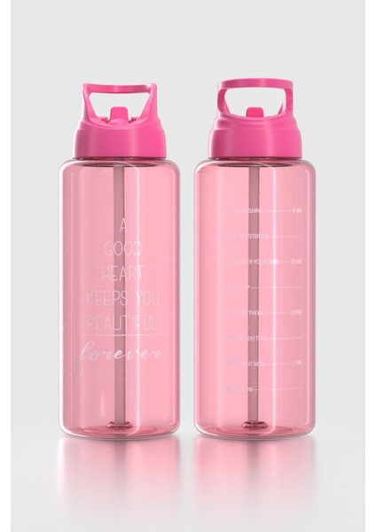 Moly Yazı Desenli 1000 ml Pipetli Tritan Matara 912139 Fuşya fiyatları