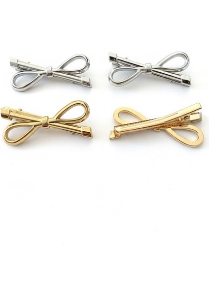 Kadın Fiyonklu Tokalar 4’lü Set - Gold & Gümüş Renk - Şık ve Zarif Saç Tokası fiyatları