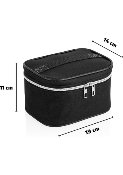 Captain Seyahat Makyaj Organizeri Çok Fonksiyonlu Kozmetik Çantası Kumaş - 200 Siyah indirimleri