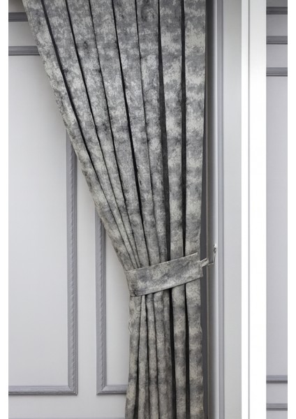 Gri Istanbul Fon 1 / 3 Sık Pileli ( Tek Kanat ) Fon, Perde, Tül,