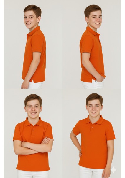 Genç Polo Yaka Tişört | Turkuaz | %100 Pamuk | Unisex | Okul & Günlük Kullanım fırsatları