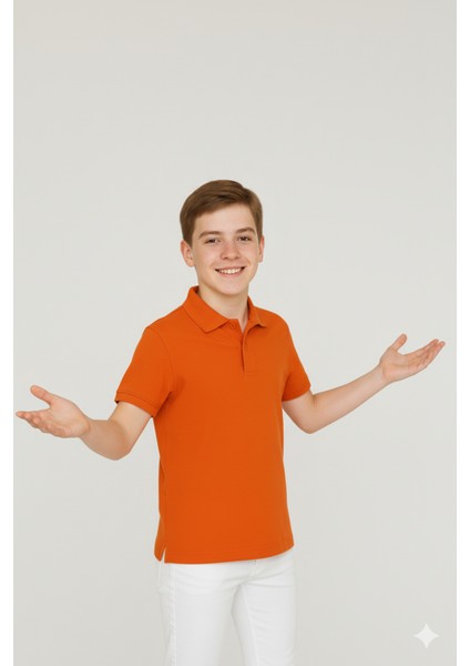Genç Polo Yaka Tişört | Turkuaz | %100 Pamuk | Unisex | Okul & Günlük Kullanım