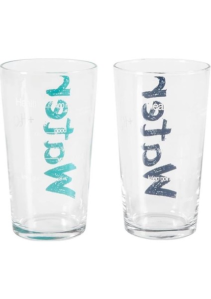 Water Bardak 570 ml 2'li Set Mavi & Turkuaz modelleri