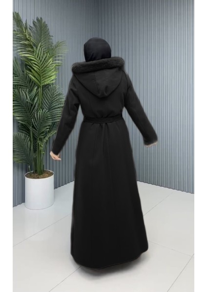 Büküm Kadın Büyük Beden Kapüşonlu Genç Kaşmir Kaşe Manto fiyatları