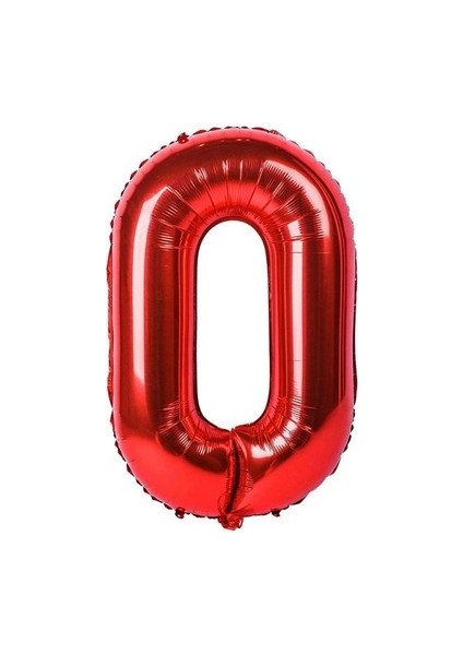 0 Rakamı Kırmızı Folyo Balon 16 Inch 40 cm