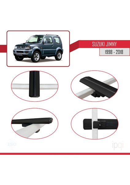 Suzuki Jimny 3 1998-2018 Arası ile Uyumlu Basıc Model Ara Atkı Tavan Barı Siyah 3 Adet fırsatları