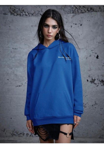 Unisex Never Mind Baskılı Oversize Sweatshirt fiyatları