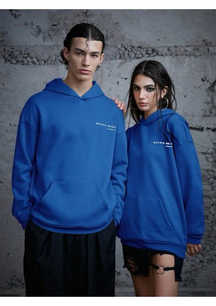 Unisex Never Mind Baskılı Oversize Sweatshirt fırsatları