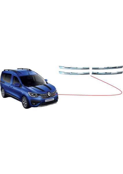 Renault Express Ön Panjur 4 Prç Krom 2021 2022 2023 2024 2025