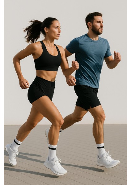 Plus Scorpion 3’lü Çizgili Beyaz Spor Çorap Seti – Nefes Alabilir, Dikişsiz ve Esnek Unisex Model (40–44 Numara) modelleri