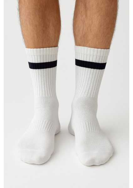 Plus Scorpion 3’lü Çizgili Beyaz Spor Çorap Seti – Nefes Alabilir, Dikişsiz ve Esnek Unisex Model (40–44 Numara) fırsatları