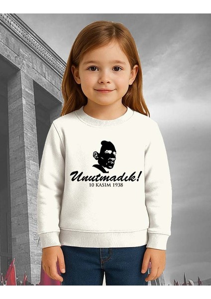 Unisex Ay Yıldızlı 19 Mayıs 29 Ekim 23 Nisan 10 Kasım Atatürk Çocuk 3 Iplik Şardonlu Sweatshirt