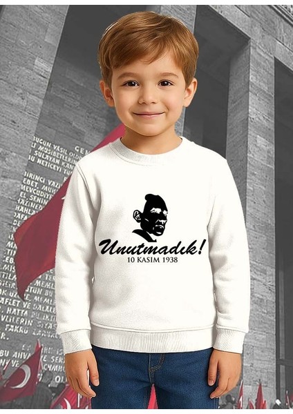 Unisex Ay Yıldızlı 19 Mayıs 29 Ekim 23 Nisan 10 Kasım Atatürk Çocuk 3 Iplik Şardonlu Sweatshirt modelleri