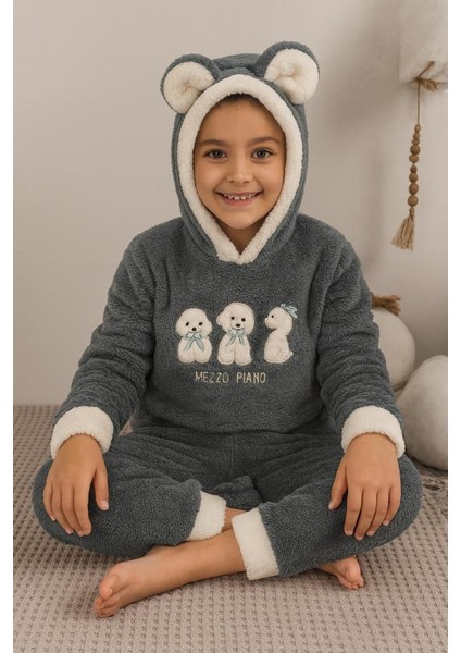 Kız Çocuk Polar Welsoft Pijama Takımı – Soğuk Günler Için Sıcak Tutucu Yumuşak Kumaş 42583 Yeşil indirimleri