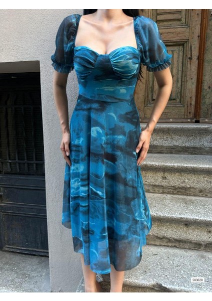 Desenli Tül Elbise 583020 Saks fırsatları