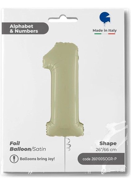 1 Rakam Supertrend Satin Olive Green Folyo Balon 26"