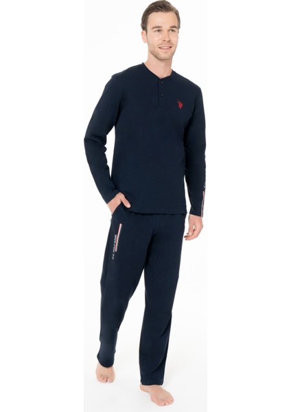 Erkek Düğmeli Yaka Uzun Kollu Pijama Takımı S26959 Cepli fiyatları