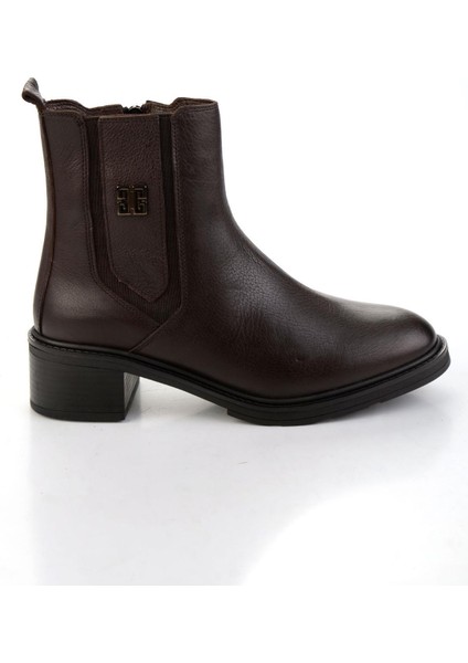 Kahve Hakiki Deri Kadın Bot & Bootie K02645012103