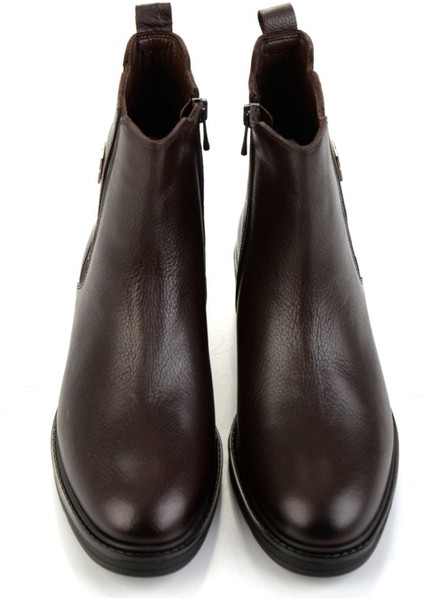 Kahve Hakiki Deri Kadın Bot & Bootie K02645012103 fırsatları
