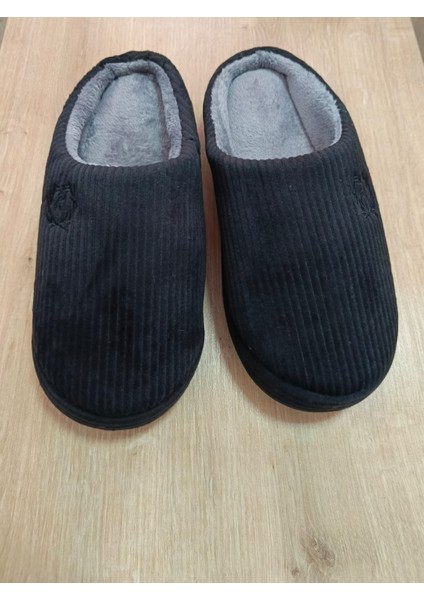 Erkek Ev Terliği Siyah Gri Kışlık Terlik fiyatları